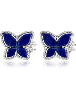CRYSTAL HAVEN Bông tai Vàng 14K đá Lapis lazuli