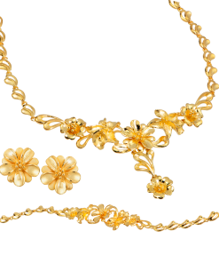 Bộ trang sức cưới Vàng 24K Hoa Tình Yêu 00089-00029