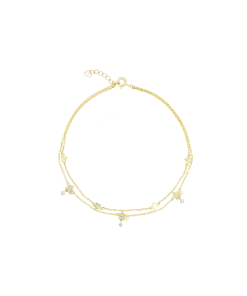 Starlight Lắc chân Vàng 14K đá CZ
