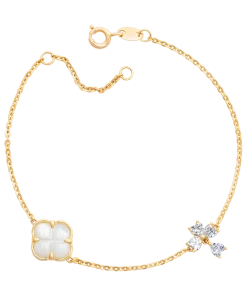 Moonlight Lắc Vàng 14K đá Đá mother of pearl